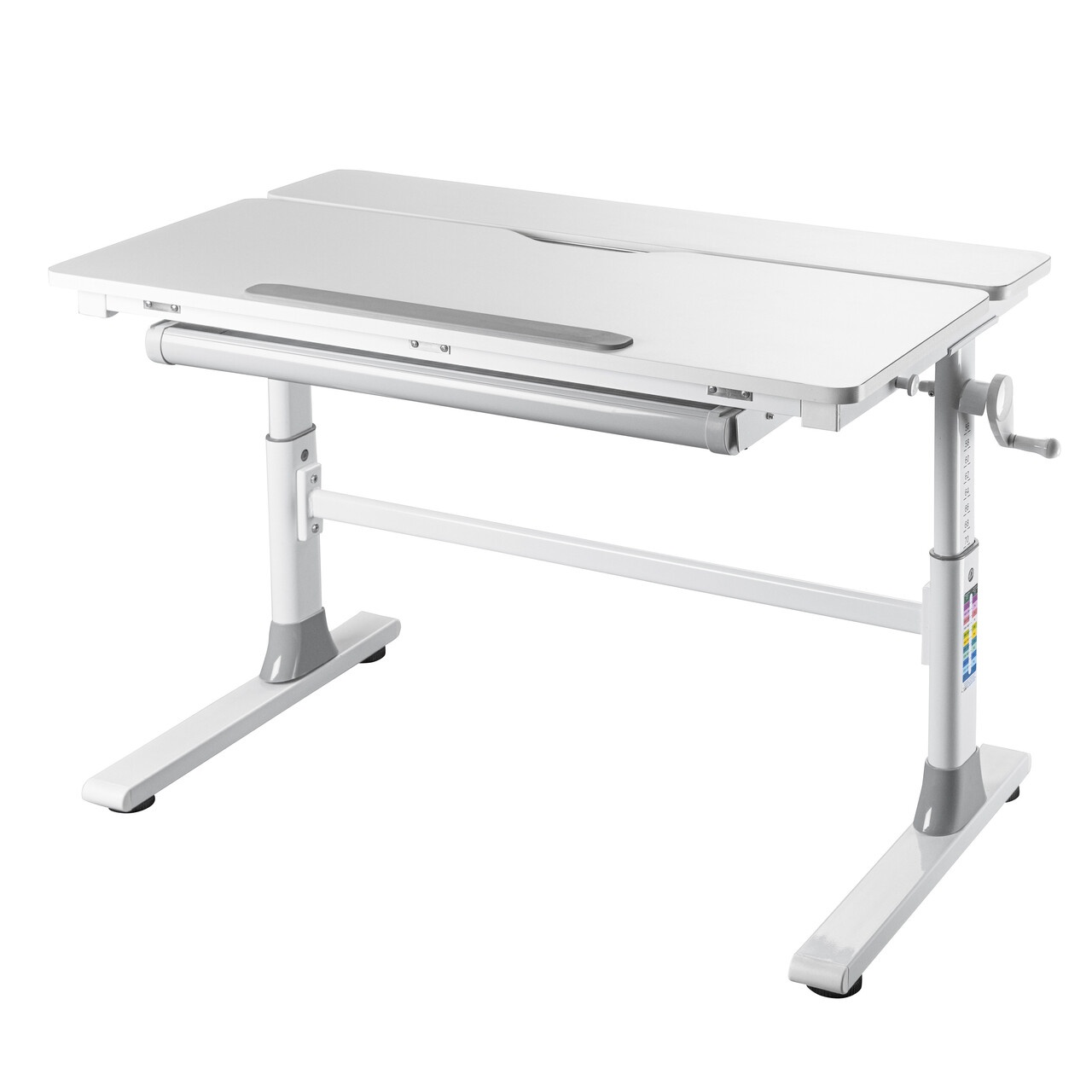 Birou pentru copii reglabil pe inaltime Frederik, Inter Link, 100x60x56-76 cm, metal, alb - imagine 4